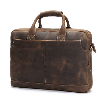 crazy horse leather mens shoulder bag vintage