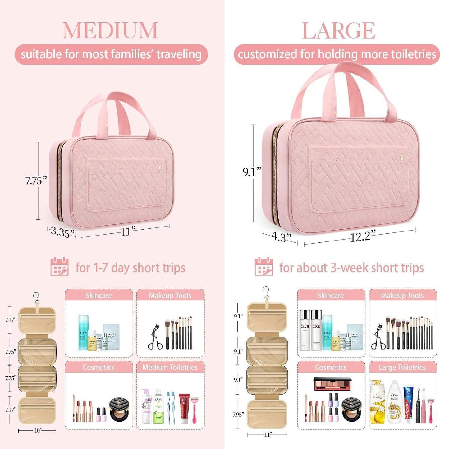 travel toiletry bag portable cosmetic bag with hook