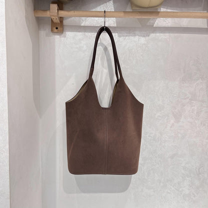Deer-skin Suede Bucket BagAutumnwinter Underarmshoulder Bag For Women