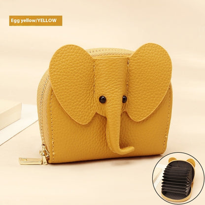 leather organ card holder bags creative elephant zipper wallet fashion bag