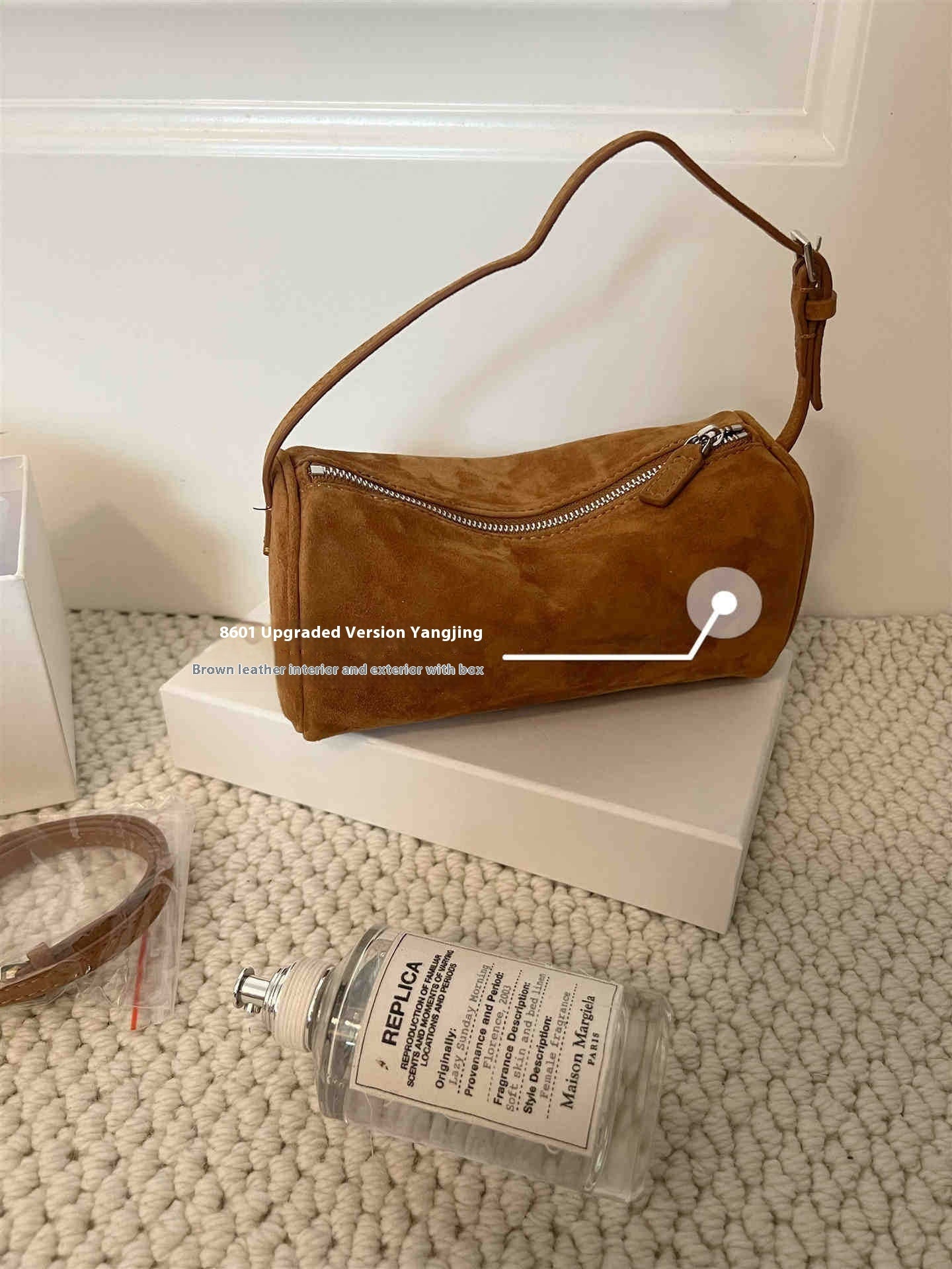retro 90s suede pencil holder bag autumn and winter high sense