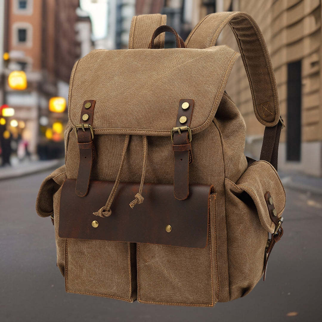 retro wear resistant canvas backpack