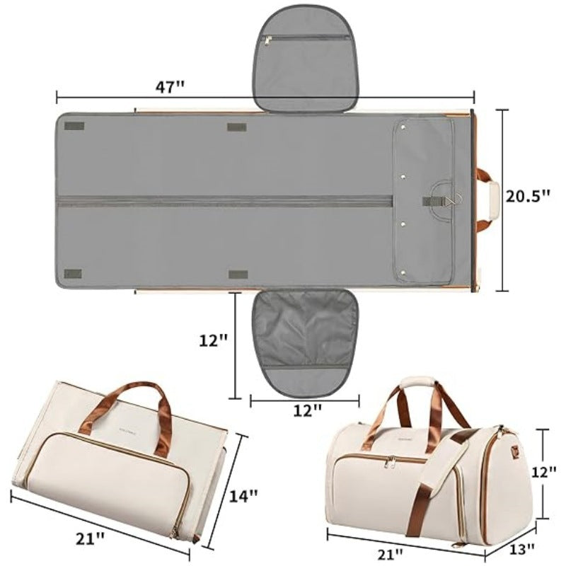 convertible cloth wear resistant folding storage garment suit bag crossbody rotatable backpack