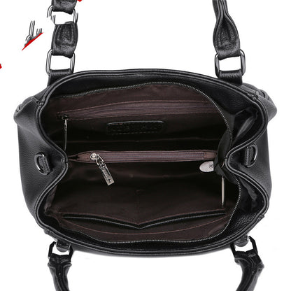 simple casual soft leather crossbody shoulder bag