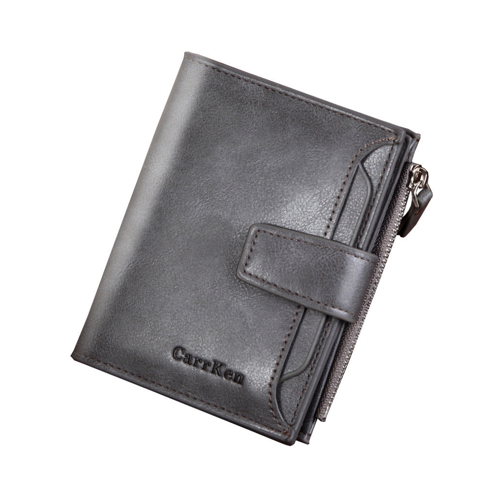 mens wallet short button wallet large capacity