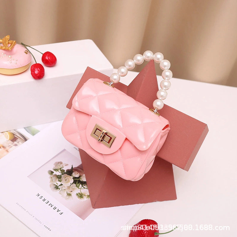 candy colored mini shoulder bags with pearls handbag women