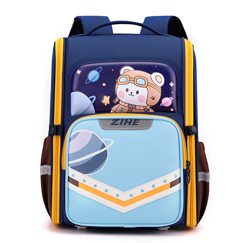 cartoon backpack for reducing burden and protecting the spine