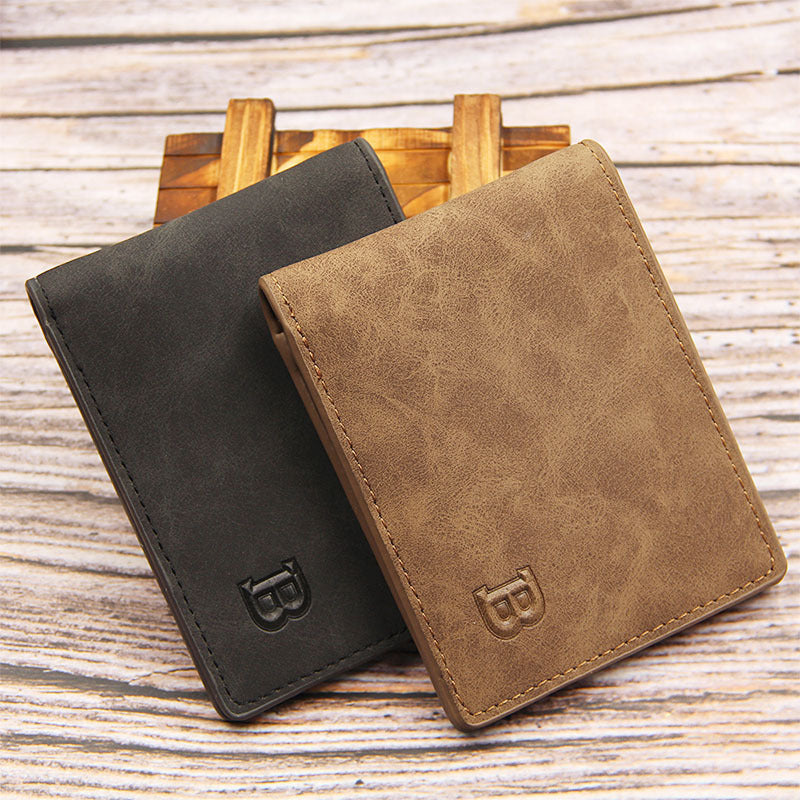 new fashion mens short vintage frosted wallet