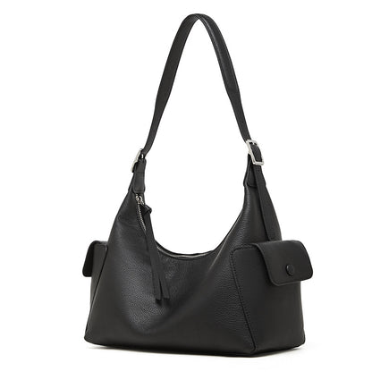 Womens Large-Capacity Casual Leather Shoulder And Crossbody Bag
