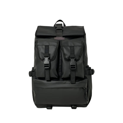 fashion black backpack mens travel large capacity