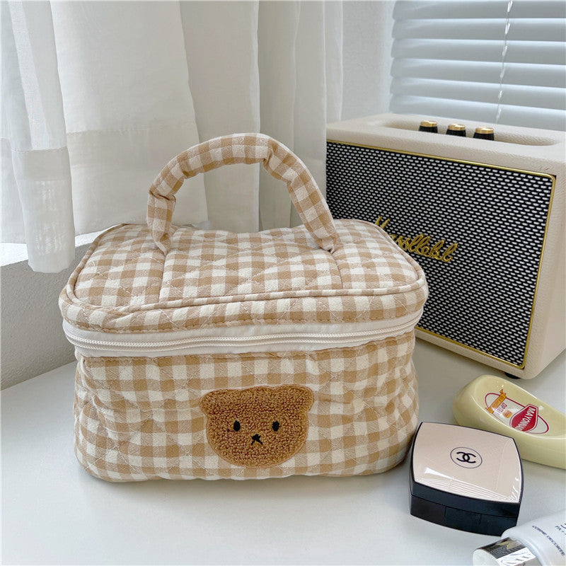 portable cute cartoon large capacity bear cosmetic bag