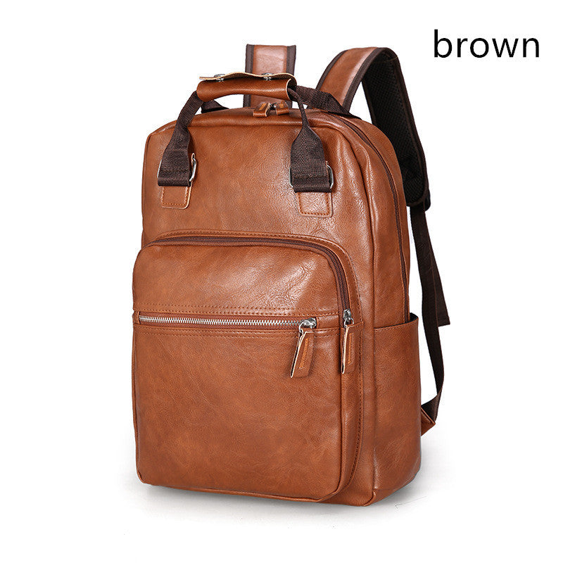 travel computer large backpack pu leather personality fashion large capacity