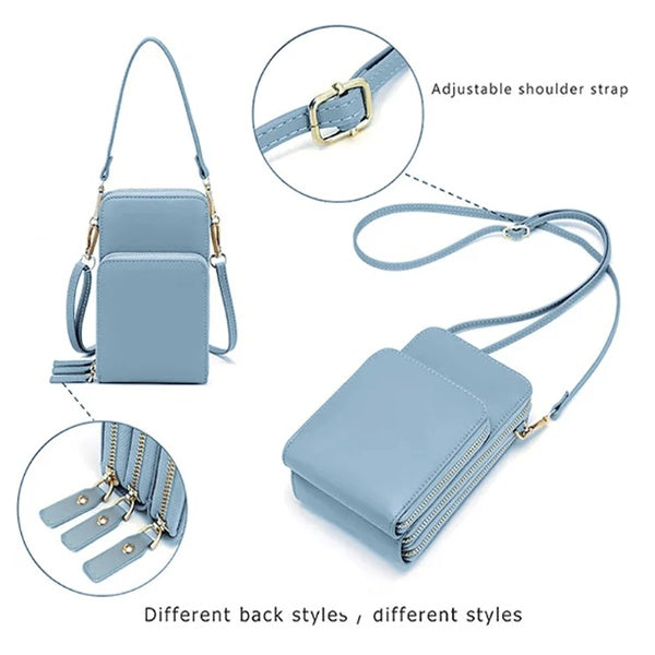 crossbody bag women tri fold pockets phone bags