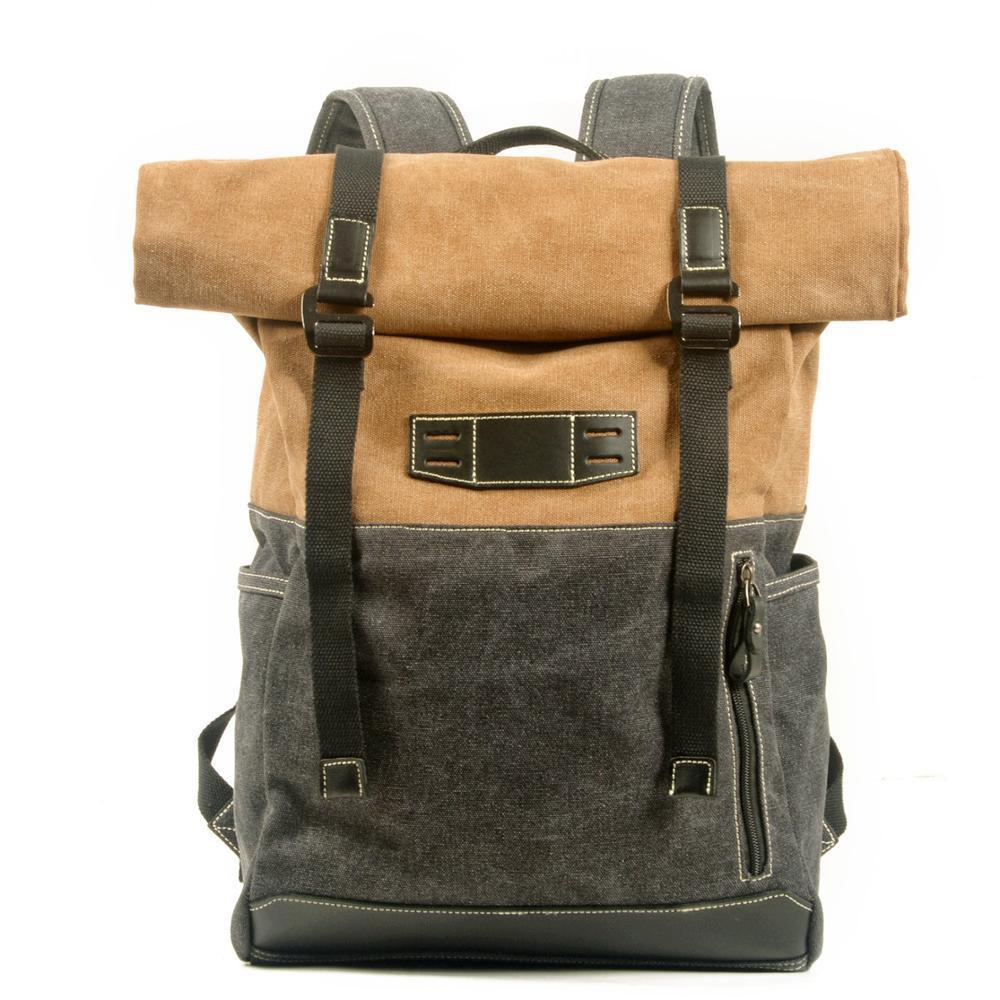 british retro outdoor outfit hit color backpack large capacity canvas travel mountaineering