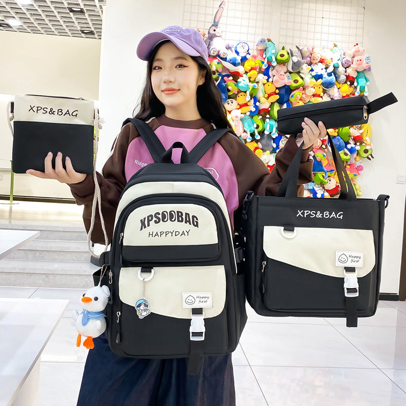 four piece ins schoolbag for junior and senior high schools