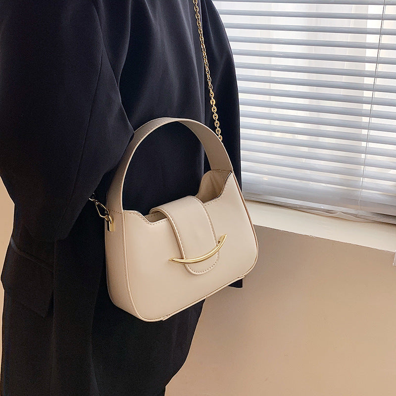 smiley western style one shoulder armpit handbag