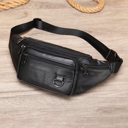 mens sheepskin mobile phone waist bag sports leisure