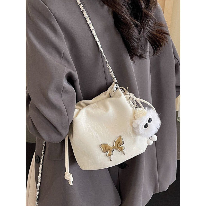 designer chain crossbody fashion bucket bag