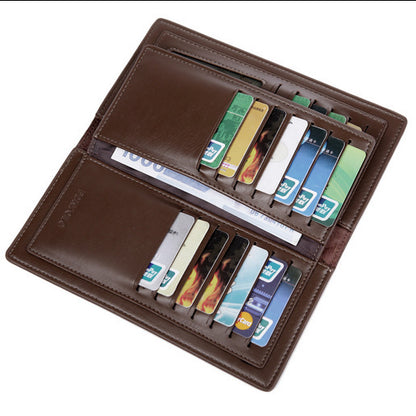 mens leather multi card bi fold fashion wallet