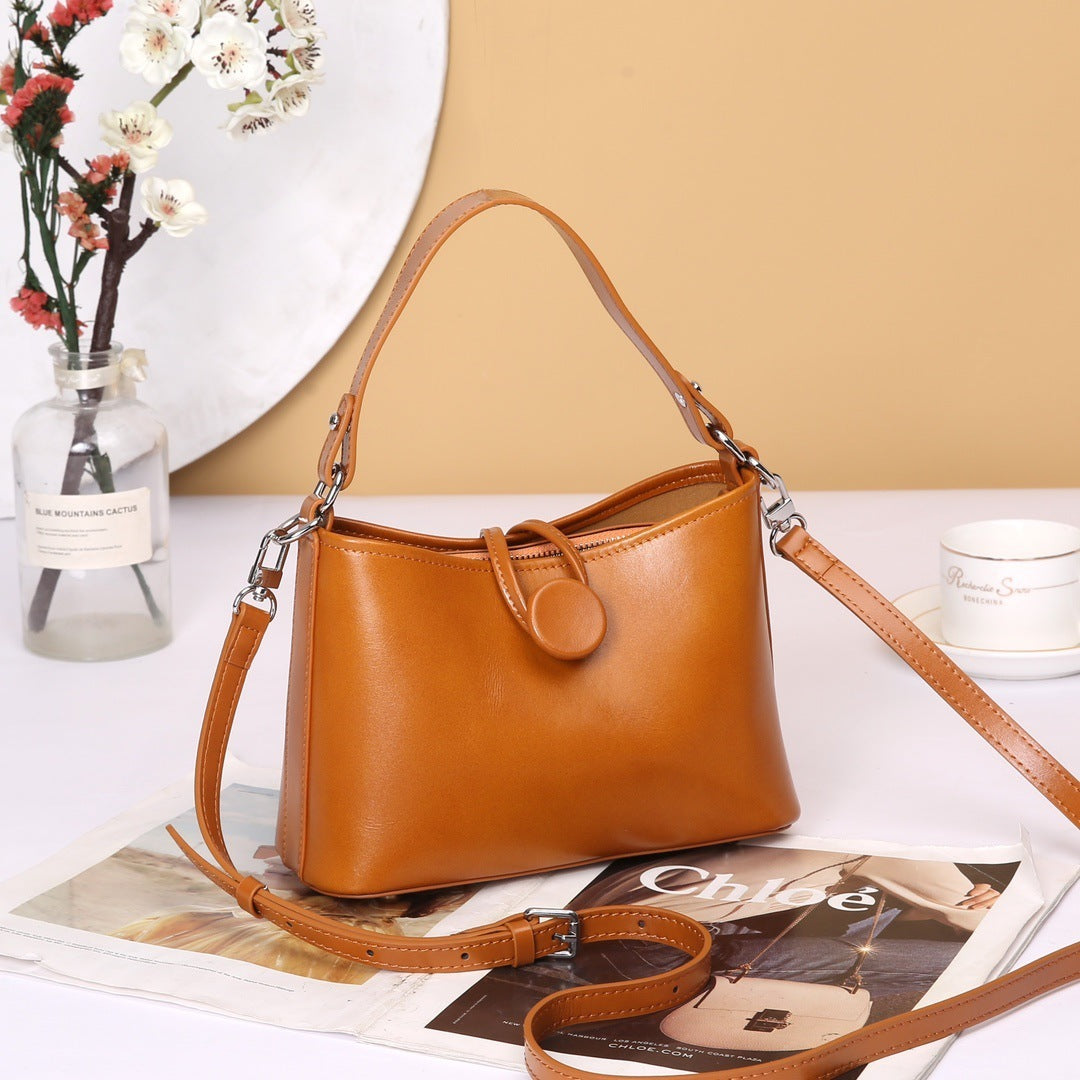 genuine cattlehide leather surface tote bag