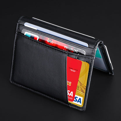 multi card slot rfid real cowhide bank card holder id holder