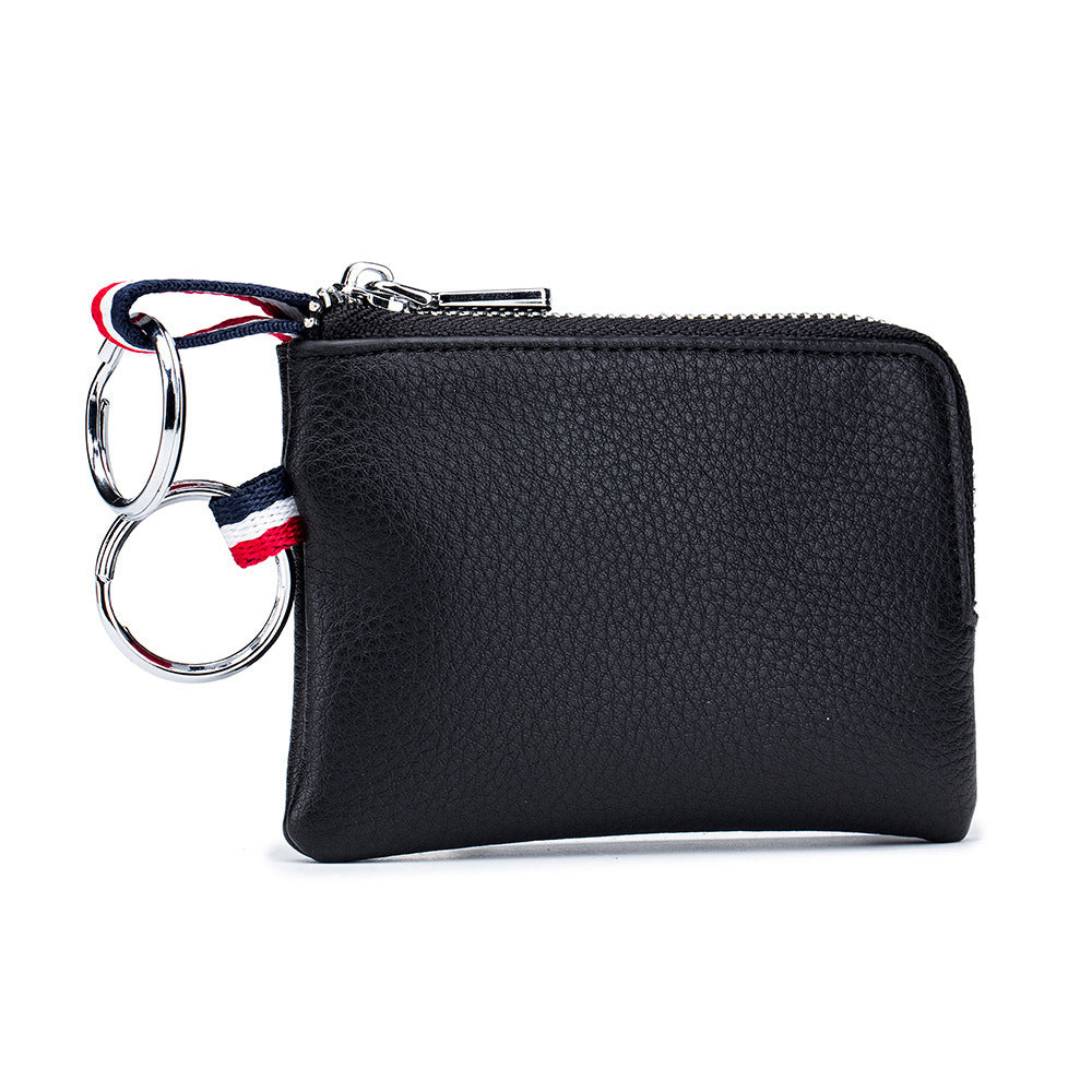 mens coin purse european and american leather mini wallet soft leather zip coin driving license key case card holder ultra thin