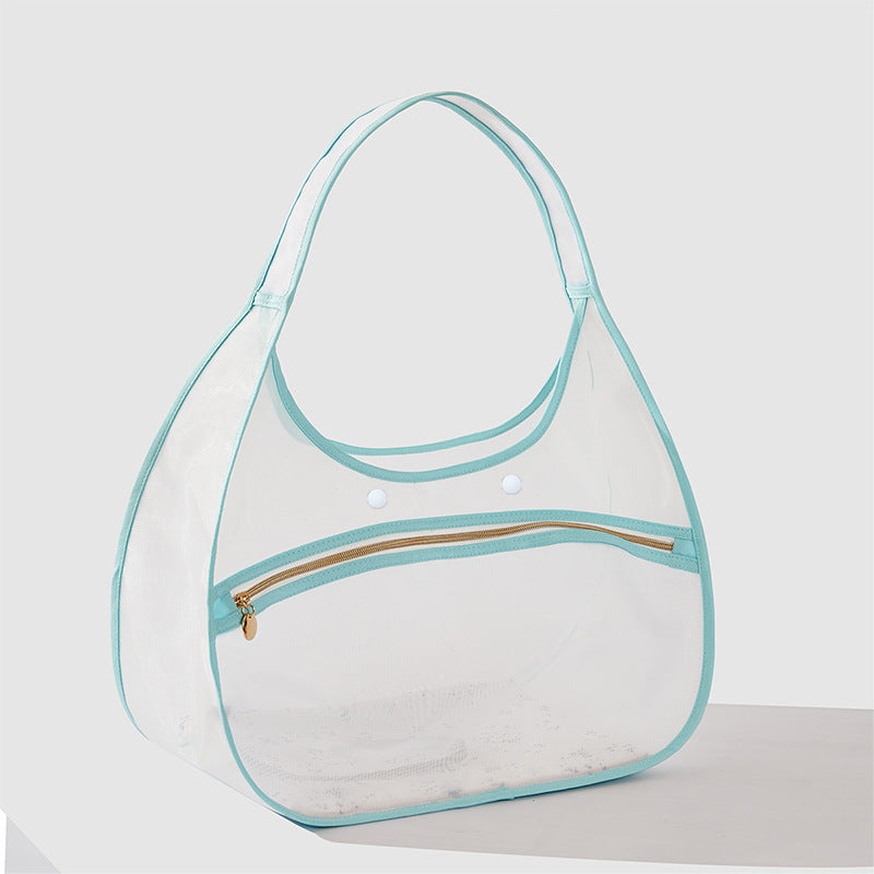 transparent solid color nylon cat portable pet shoulder bag