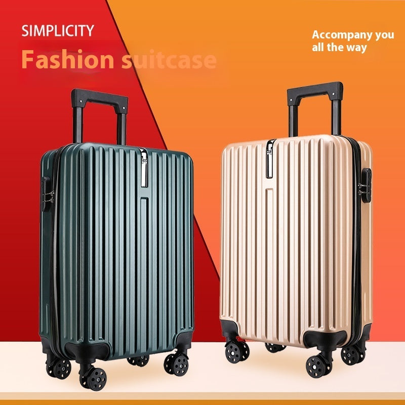 20-inch Large Capacity Student Suitcase Business Striped Trolley Case