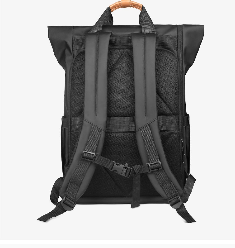 mens side closure leisure commute travel curved edge backpack