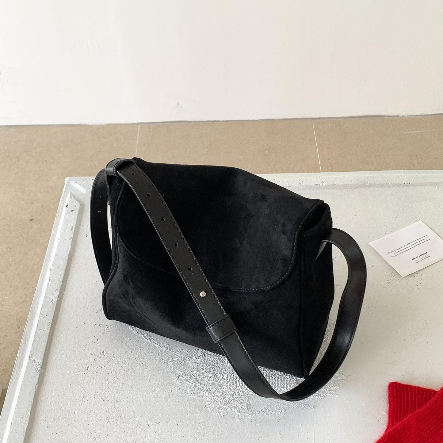 Retro Flap-style Suede Mini Square Fallwinter A Versatile Solid-color Tote Or Shoulder Bag For Women