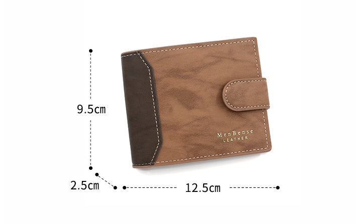 mens wallet short style with korean edition hinge gold stamping