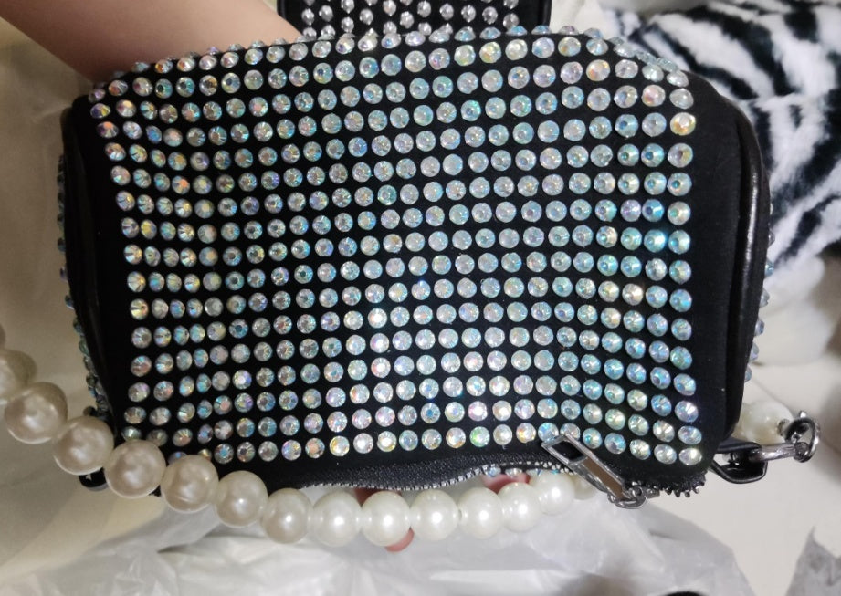 shiny rhinestone crossbody bag casual fashion