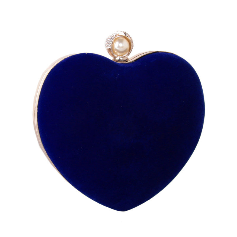 heart shaped dinner bag with diamond pearls