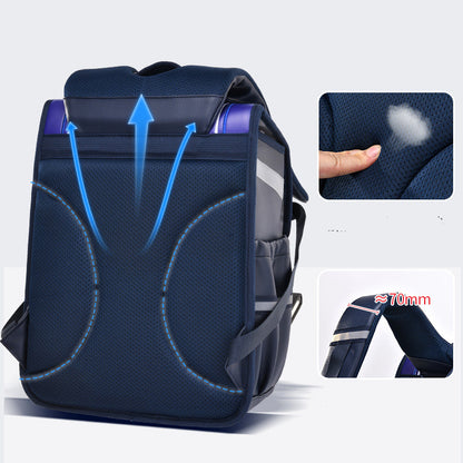 new student clamshell schoolbag with large capacity and waterproof