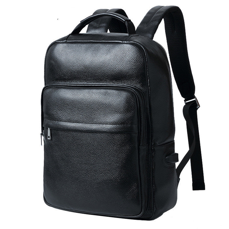 first layer cowhide backpack mens business computer bag