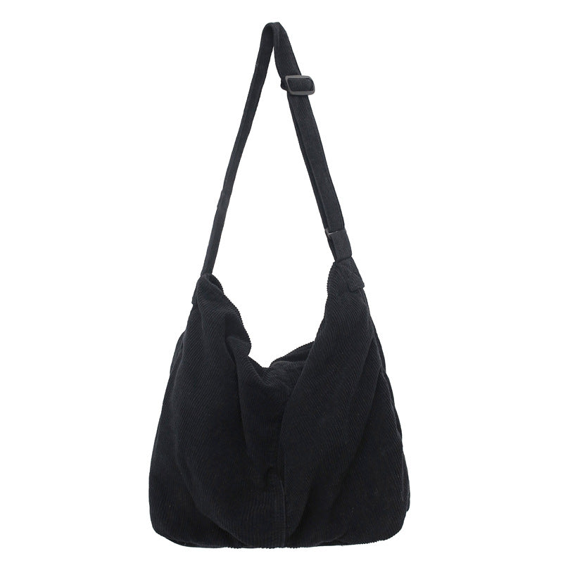 Corduroy Shoulder Crossbody Bag Spacious Casual And Minimalist