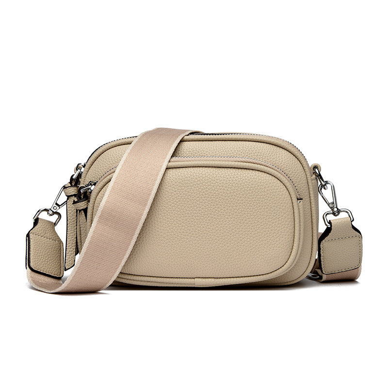 simple and versatile crossbody texture multi layer small square bag