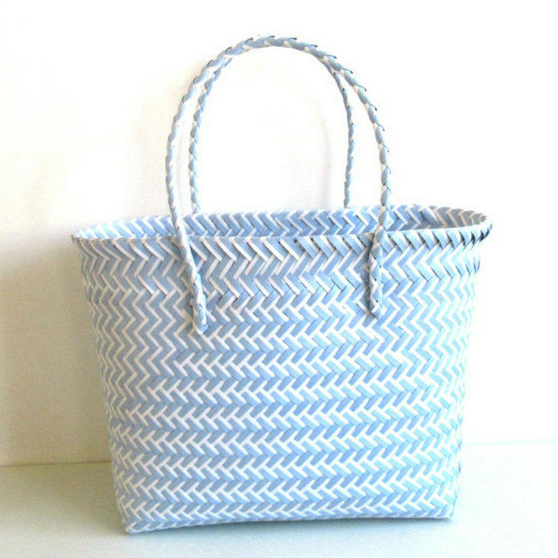 woven portable striped color matching beach fashion womens bag