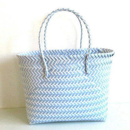 woven portable striped color matching beach fashion womens bag