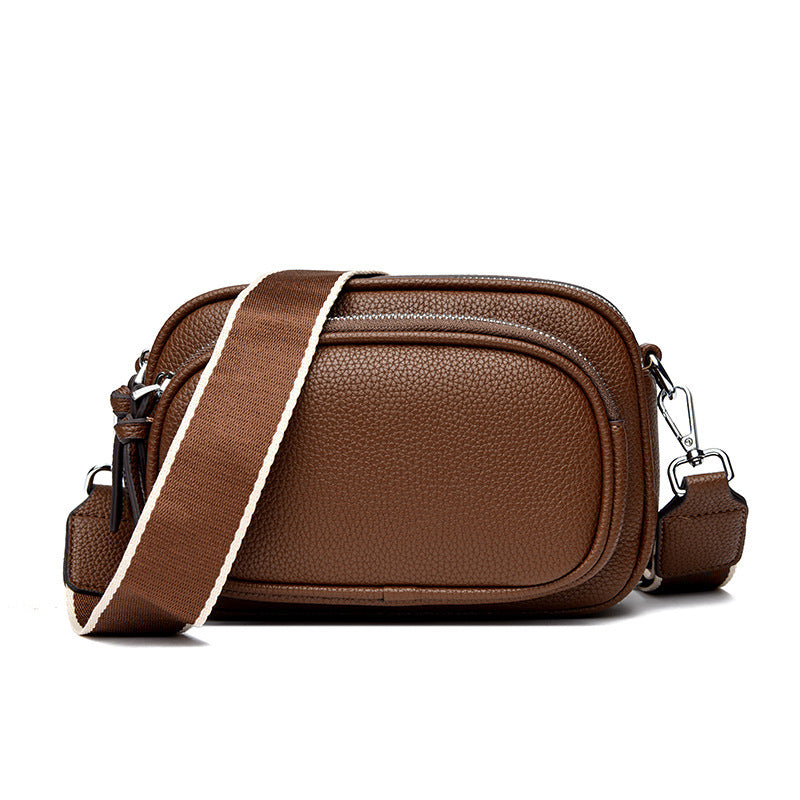 simple and versatile crossbody texture multi layer small square bag