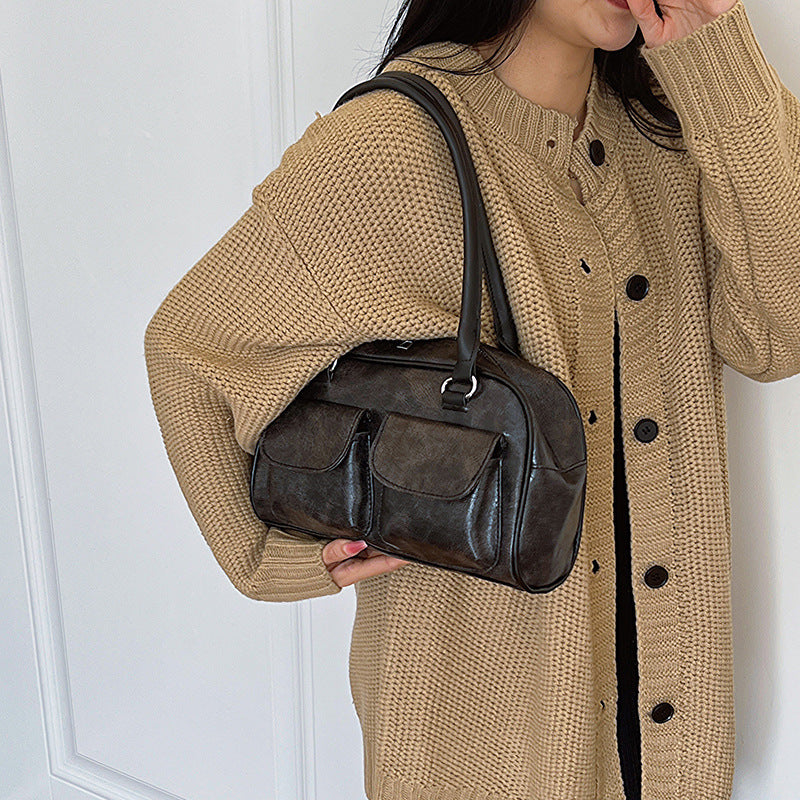 niche popular retro underarm large capacity fashion handbag casual cool shoulder bag