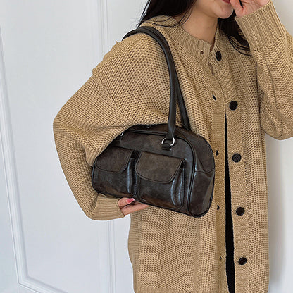 niche popular retro underarm large capacity fashion handbag casual cool shoulder bag