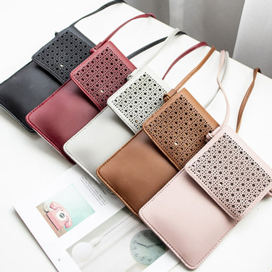 cross body mobile phone bag touching screen clear window mini purse cell phone bag pouch din889
