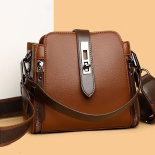 soft leather bucket large capacity handbag crossbody bag