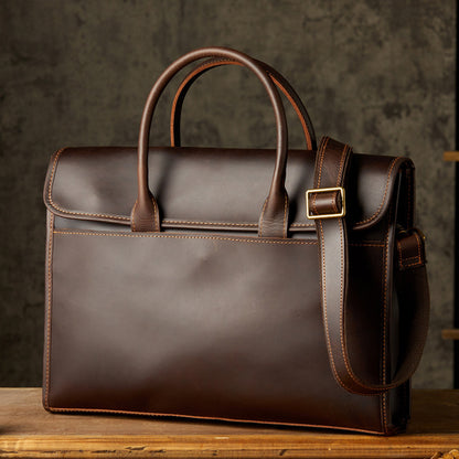 mens ol business casual leather briefcase