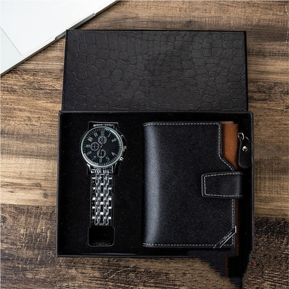 luxury business watch leather bag wallet gift set men