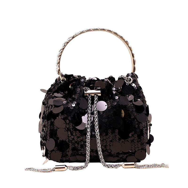 high grade metal tassel sequins dinner bag