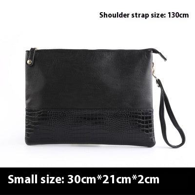 mens crocodile pattern fashion clutch shoulder crossbody