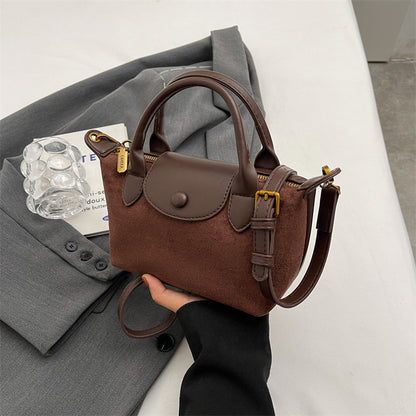 hand held dumplings matte stitching shoulder crossbody