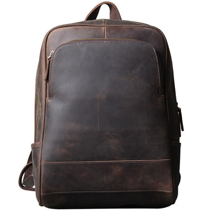 retro first layer cowhide mens backpack leather